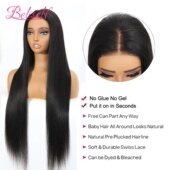 Hair Wig Lace Glueless Fron Human 13x6 Beliself Straight