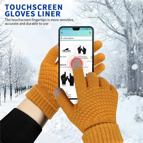 Women Men Warm Winter Touch Screen Gloves Stretch Classical