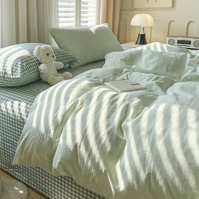 Pink Duvet Cover Set Classic Plaid Twin Queen Size Girls Bo