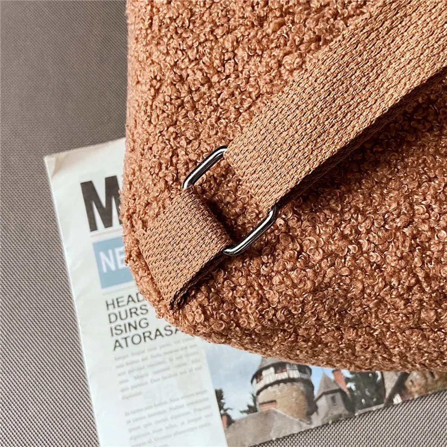 1Pcs Cute Bear Ear Fleece Small Backpack Kids Girls Casual