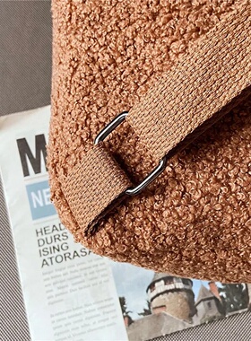 1Pcs Cute Bear Ear Fleece Small Backpack Kids Girls Casual