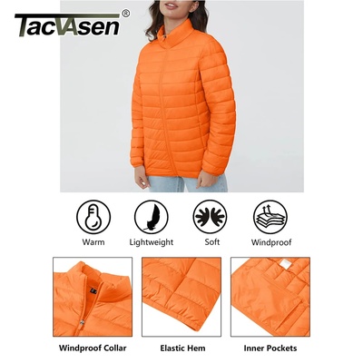 TACVASEN Full Zip Up Puffer Jacket Womens Winter Lightweigh