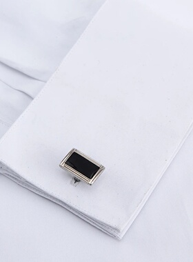 Men's Classic French Cuffs Solid Dress Shirt Fly Front Plac