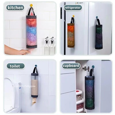 1-5PCS Kitchen Garbage Bag Storage Grocery Bag Holder Wall