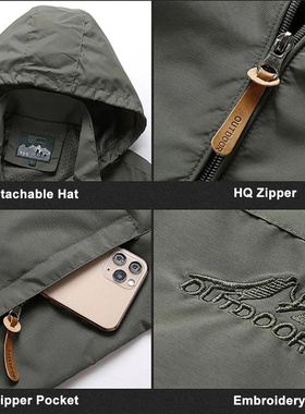 Windbreaker Men Tactical Jacket Waterproof Outdoor Hooded C