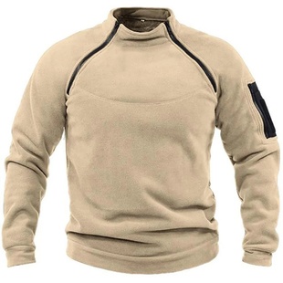 Men's Tactical Outdoor Fleece Jacket Clothes Warm Zippers P