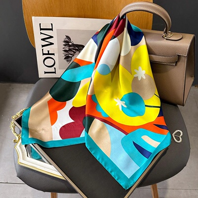 Fashion Print Silk Hairbands Scarf Women 2024 Spring New El