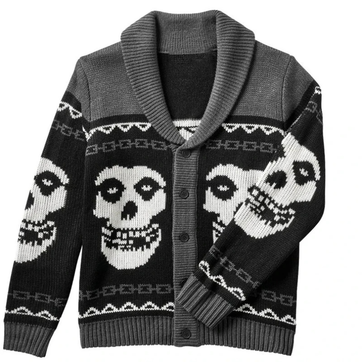 Men's and women's collar knitted cardigan wool sweater, sku