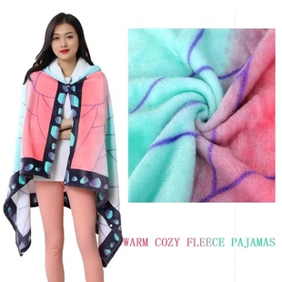 Soft Demon Slayer Hoodie Blanket Wearable Tanjirou No Yaiba