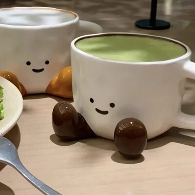 Cartoon Couple Ceramic Mug Creative Coffee Milk Tea Water C