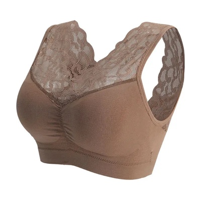 Yoga Bra Seamless Sexy Lace Wireless Beauty Back Push Up Br
