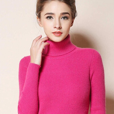 2025 Simple Women Turtleneck Sweater Winter Fashion Pullove