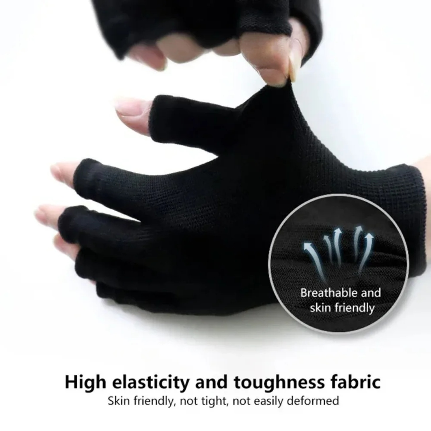 1 Pair of Black Wear-resistant Work Gloves for Women and Me