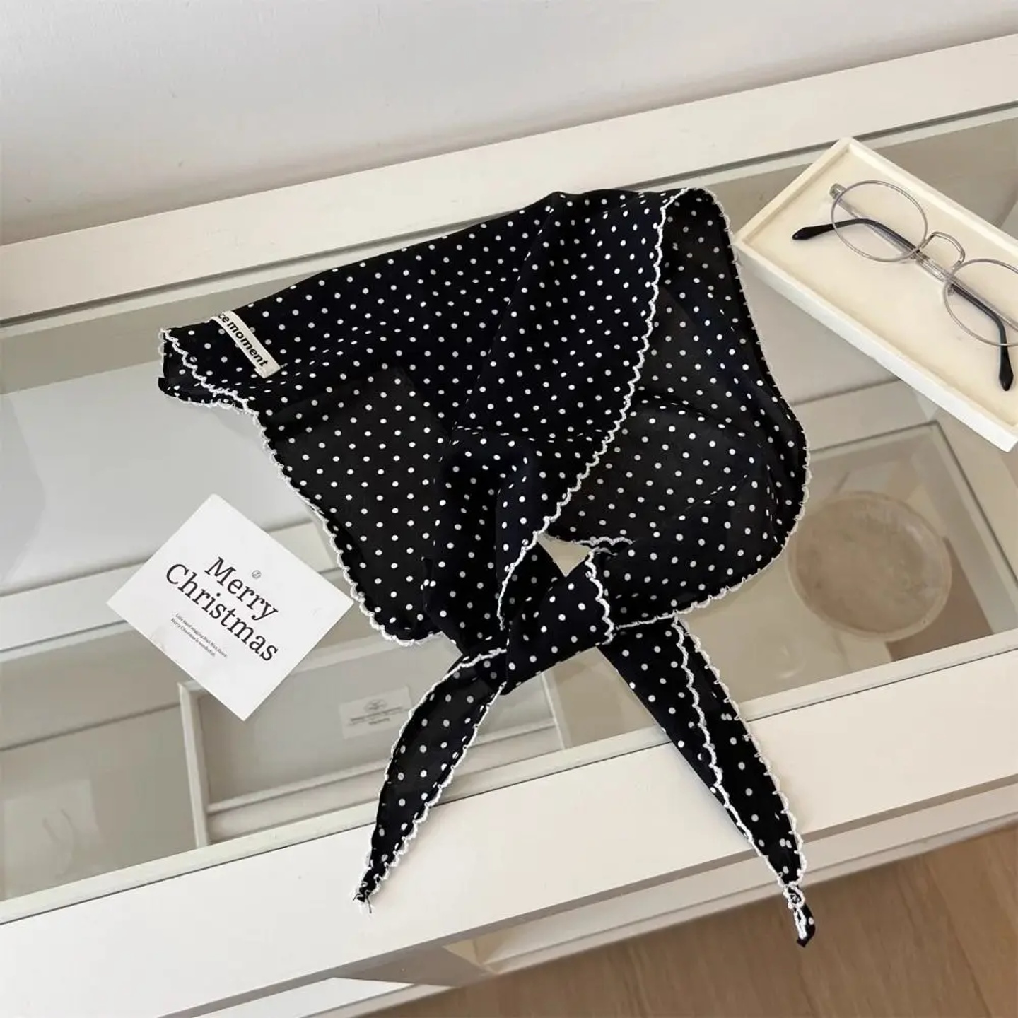 Neckerchief Sweet Polka Dot Headband Turban Korean Fresh Sm