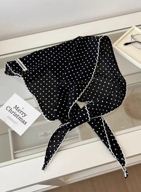 Neckerchief Sweet Polka Dot Headband Turban Korean Fresh Sm