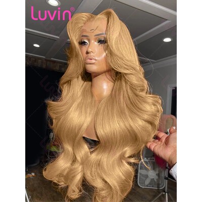 Luvin 30 32 Inch Body Wave #27 Honey Blonde 13x6 HD Transpar