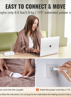 VEVOR Heated Blanket Electric Throw 100