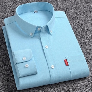 100% Tur Oxford Color Solid Cotton Shirts Sleeve Long Men