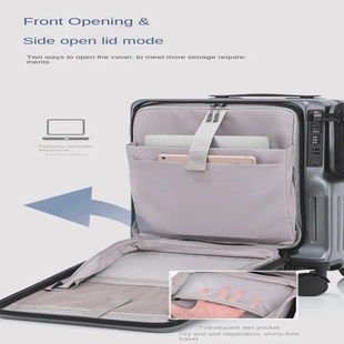 Multifunctional Carry on Suitcase Front Opening Laptop Boar