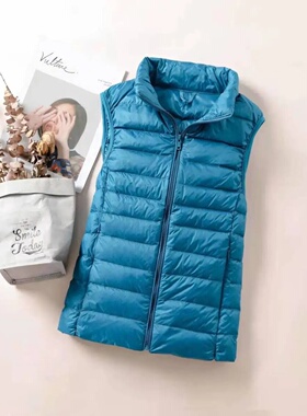 New 2024 Women Women Ultra Light Down Vests Slim Sleeveless
