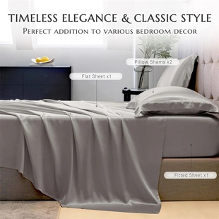 100% Mulberry Silk 4/6pcs Bed Sheet Set, Solid Color Beddin