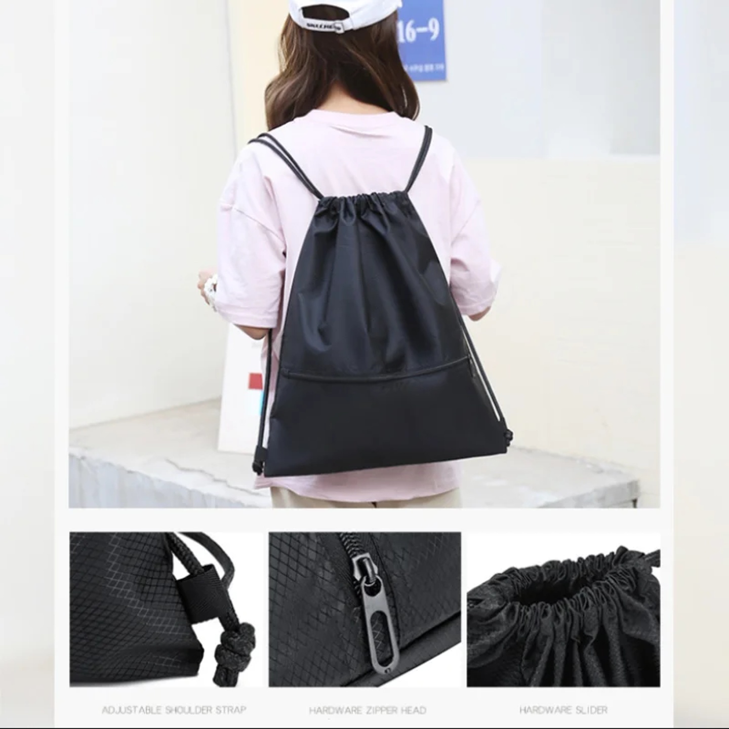 Lightweight Drawstring Backpack for Men and Women Sports Fi