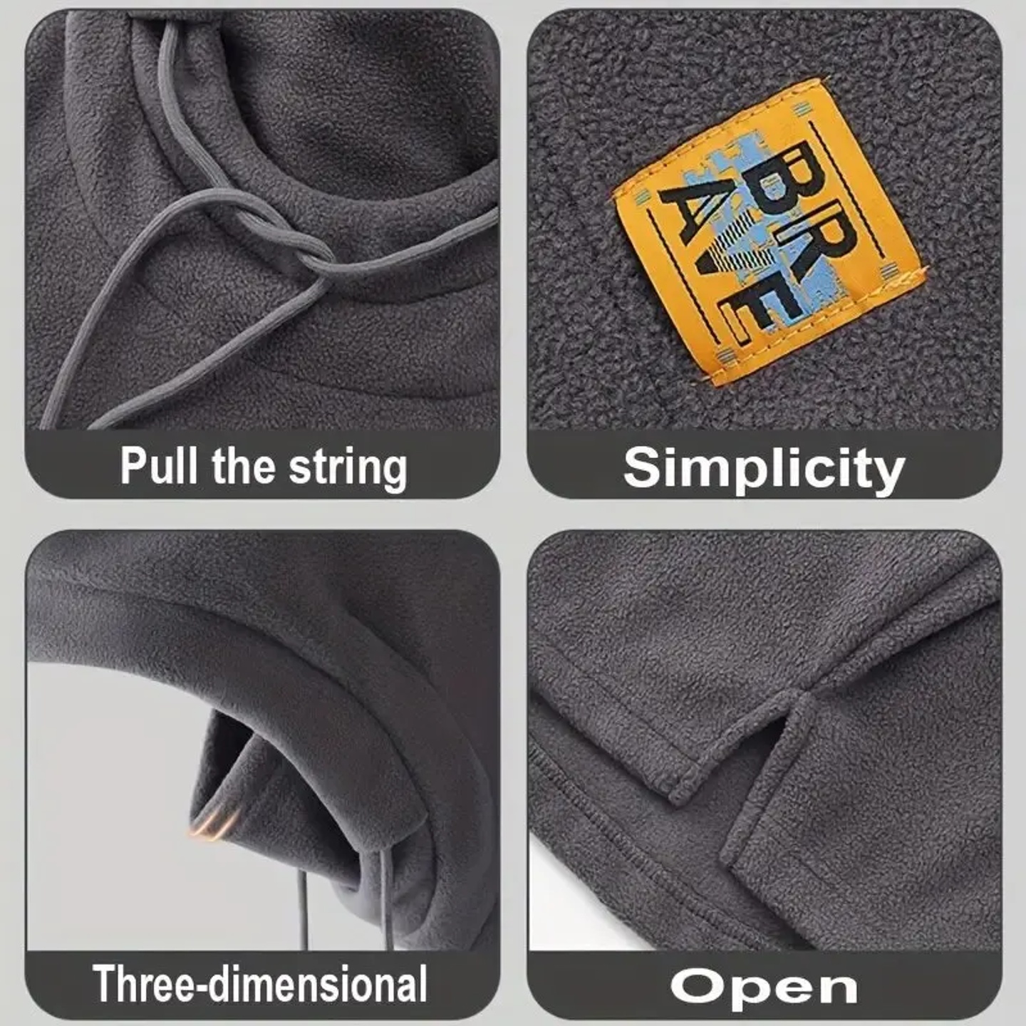 Unisex Winter Balaclava Knit Hood - Windproof Mask with Dra