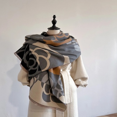 Cashmere Scarf for Women Thick Warm Winter Blanket Brand Fe