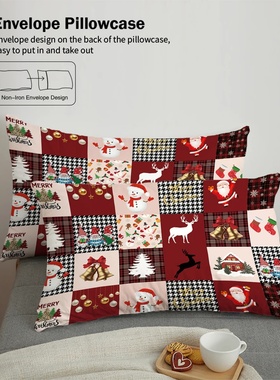 3pcs Merry Christmas themed printed bedding set, Christmas