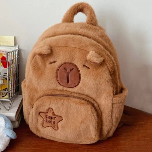 Kawaii Capybara Plush Backpack for Women Versatile Cartoon