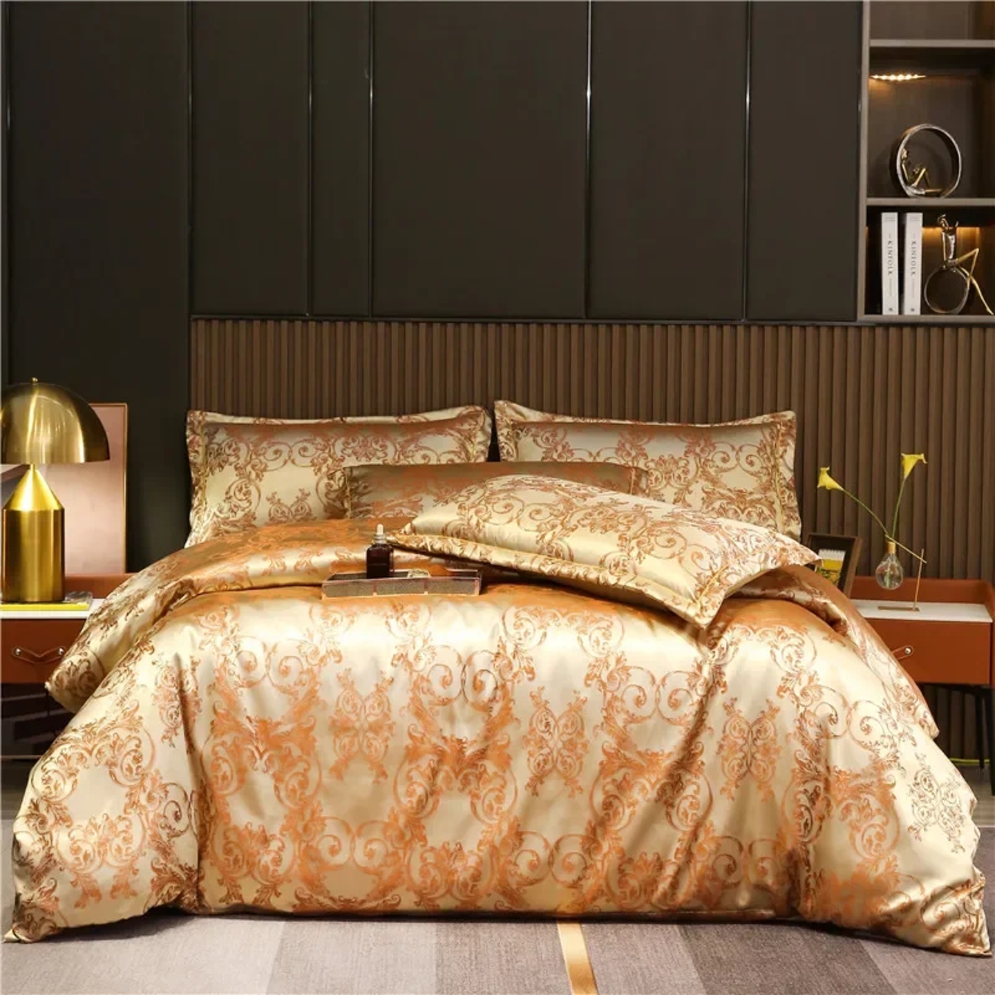 High End Jacquard King Size Bedding Set Luxury European Wed
