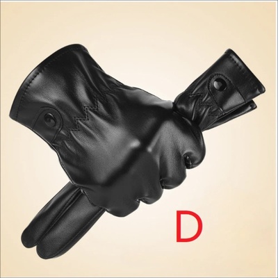 Winter Fashion Black PU Leather Gloves Male Thin Style Driv