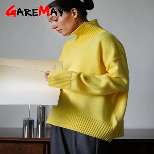 Women's Turtleneck Sweater Oversize Winter Vintage  Knitted