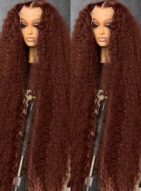 30 40 Inch Reddish Brown 13x6 Lace Frontal Wig 250 Density C