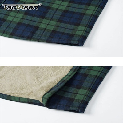 TACVASEN Flannel Cotton Jackets Mens Fleece Lining Jackets