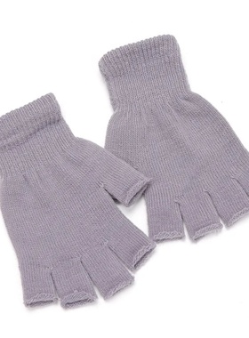 1Pair Unisex Black Half Finger Fingerless Gloves for Women