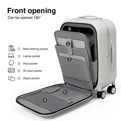 Mixi Patent Design Aluminum Frame Suitcase Carry On Rolling