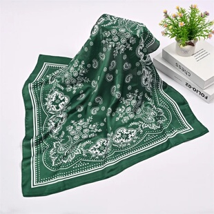 Syhood 70cm Square Satin Head Scarves Satin Bandanas for Wo