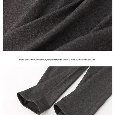 Mens V-neck Thermal Underwear Set Traceless Fleece Slim Com