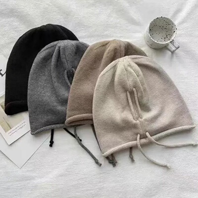 Fashion Drawstring Baggy Slouchy Beanie For Women Autumn Wi