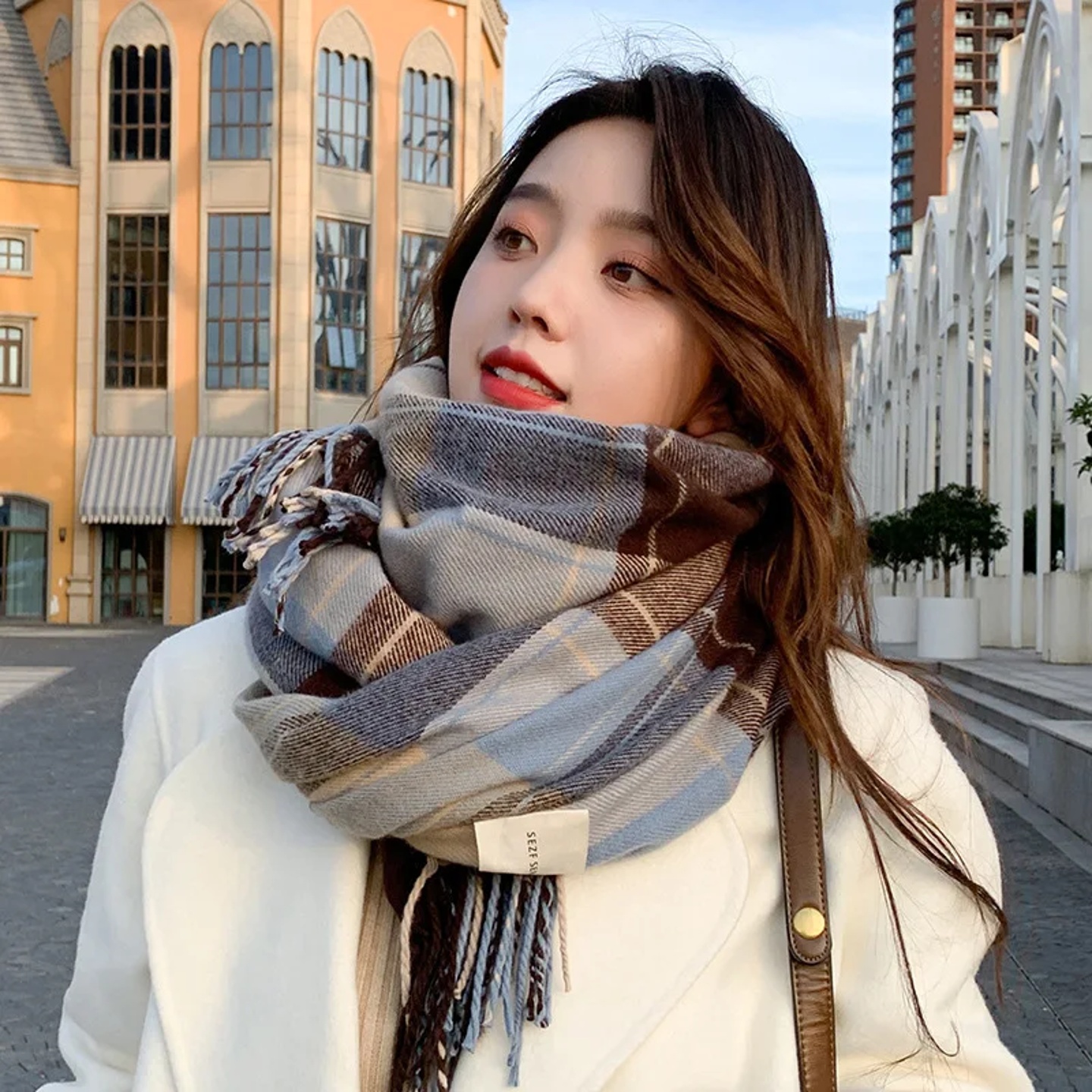 Scarf female winter Korean version of everything with Briti