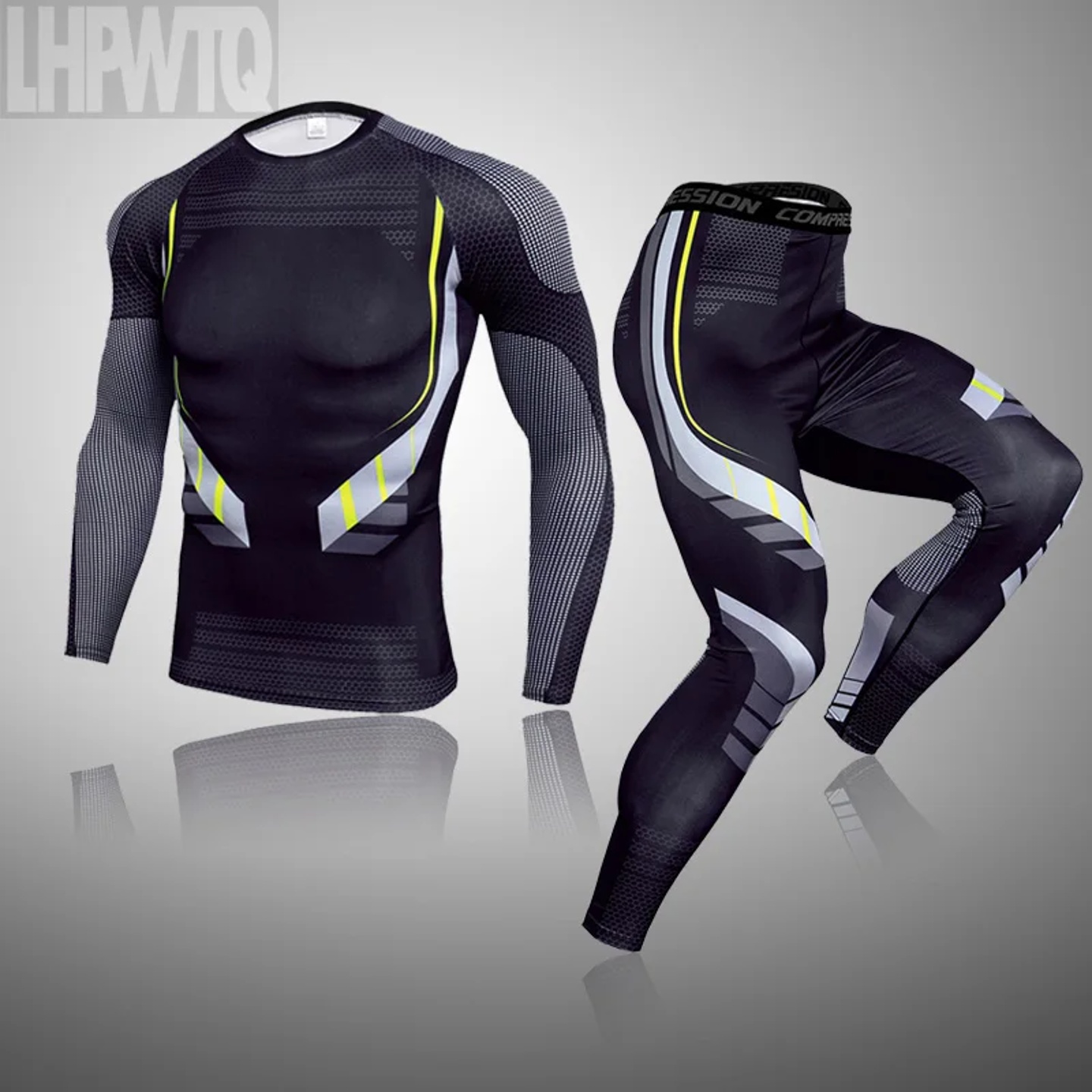 Men's Thermal underwear Set MMA Tactics Fitness leggings ba