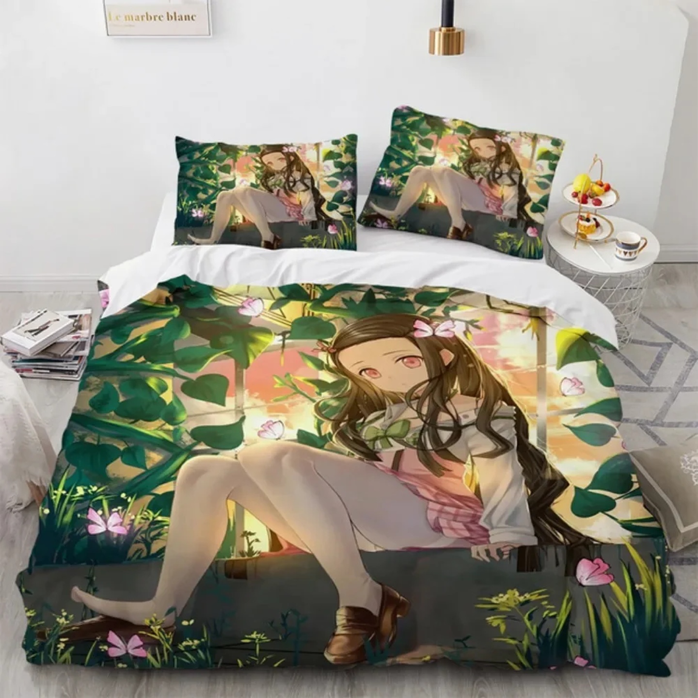 Hot Kamado Nezuko Bedding Sets Anime Demon Slayer Bedspread