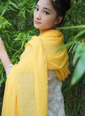 Cotton Linen Scarf Candy Color Anti-sand Neckerchief Women