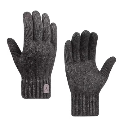New men's warm gloves for winter touch screen plus velvet t