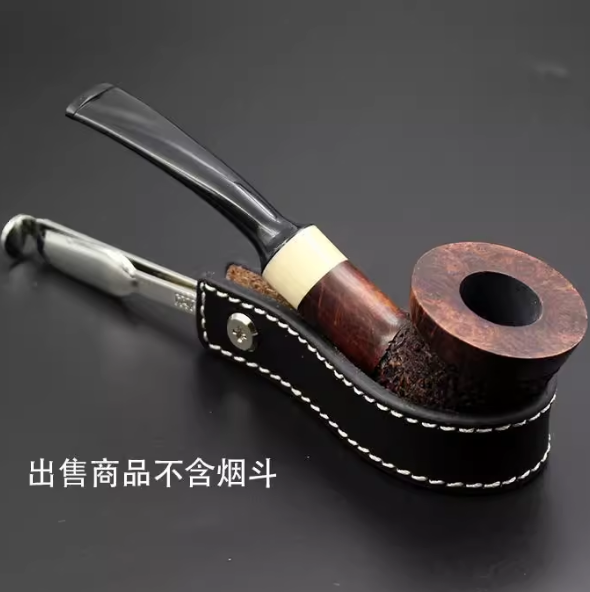 四合一烟斗压棒可l折叠收纳烟斗架牛皮多功能烟刀刮