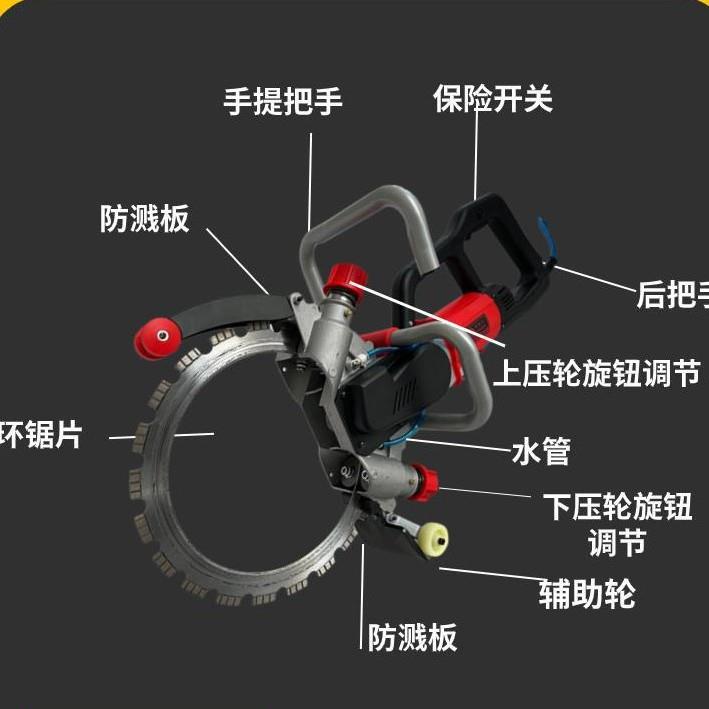 百辰仕手持式无尘环锯高频无刷混凝土切墙机大功率切割机改门
