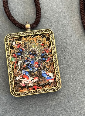 唐卡非手绘唐卡吊坠项链黑财神十二生肖八大守护神景区佛系纪念品