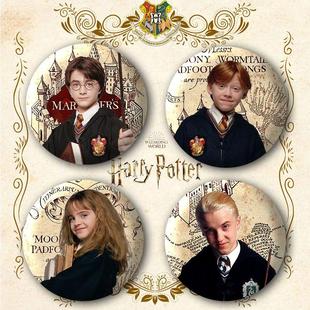 哈利波特周边圆形吧唧罗恩韦斯莱郝敏格兰杰徽章人物马口铁胸章