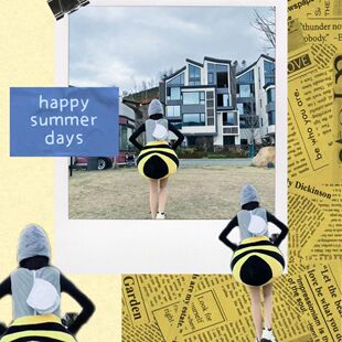 蜜蜂人偶服装小蜜蜂鲨鱼公仔玩偶衣服穿戴套装创意演出儿童成人